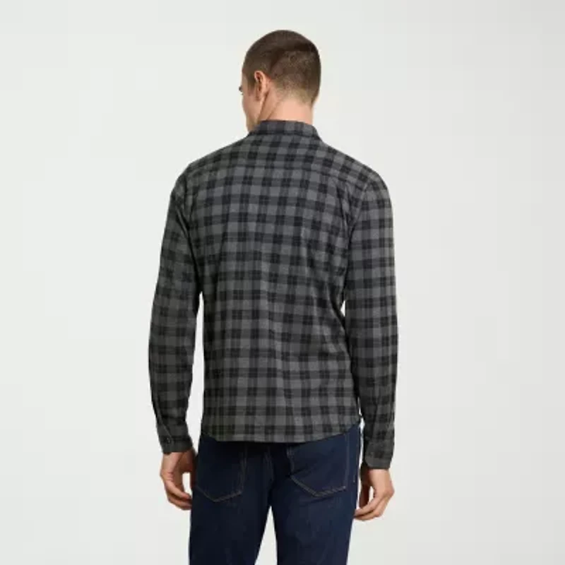 Van Heusen Performance Mens Long Sleeve Slim Fit Button-Down Shirt