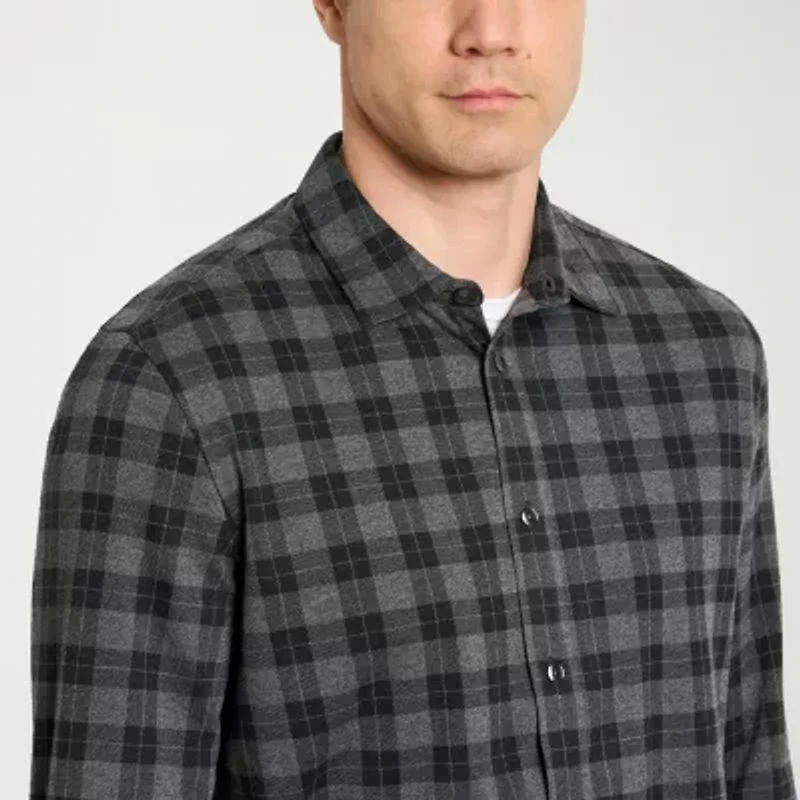 Van Heusen Performance Mens Long Sleeve Slim Fit Button-Down Shirt