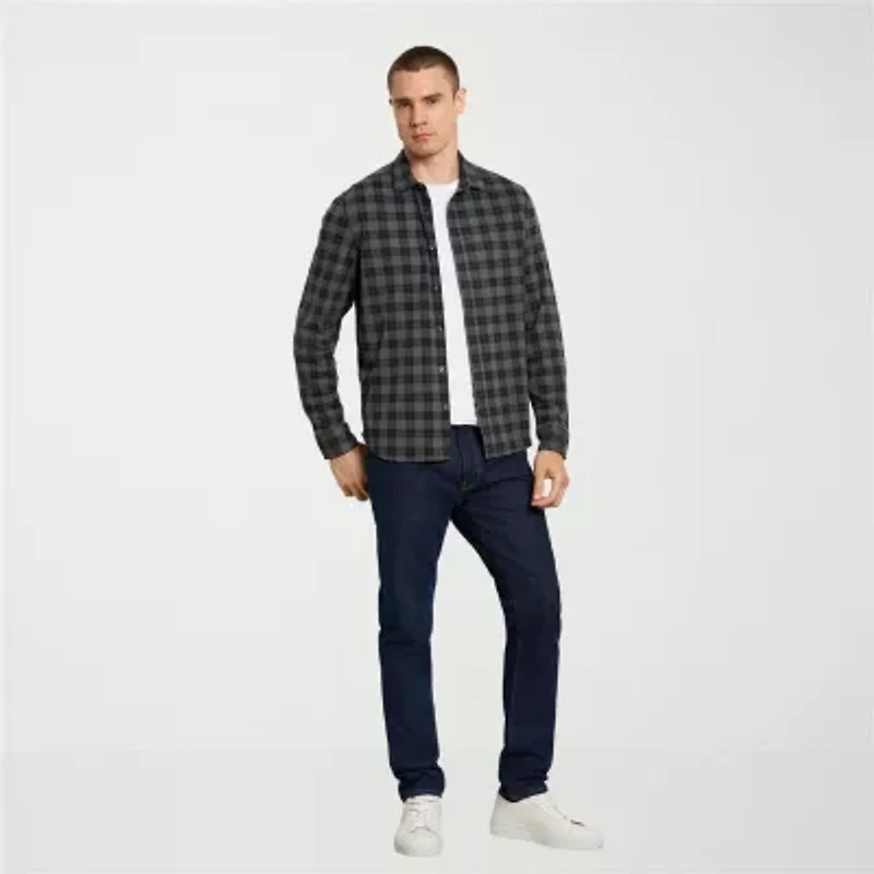 Van Heusen Performance Mens Long Sleeve Slim Fit Button-Down Shirt