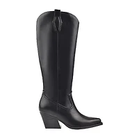 DV8 Womens Kyna Stacked Heel Cowboy Boots