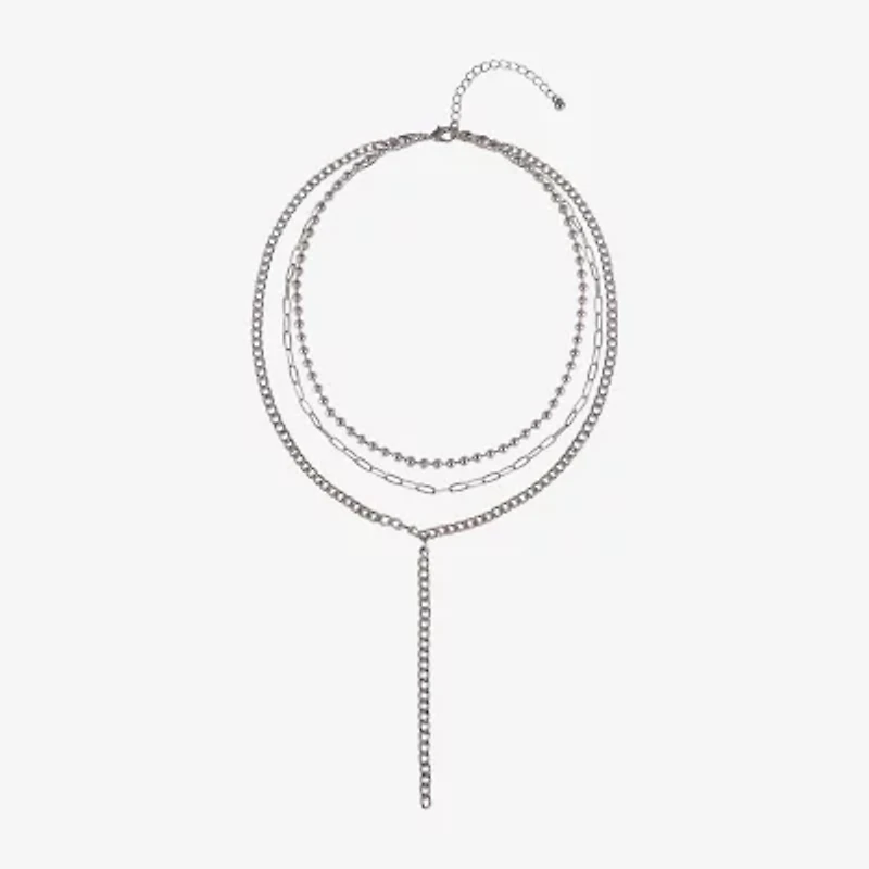 Arizona Silver Tone Womens 19 Inch Y Necklace