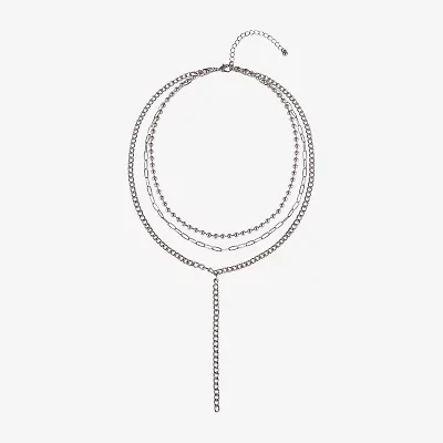Arizona Silver Tone Womens 19 Inch Y Necklace