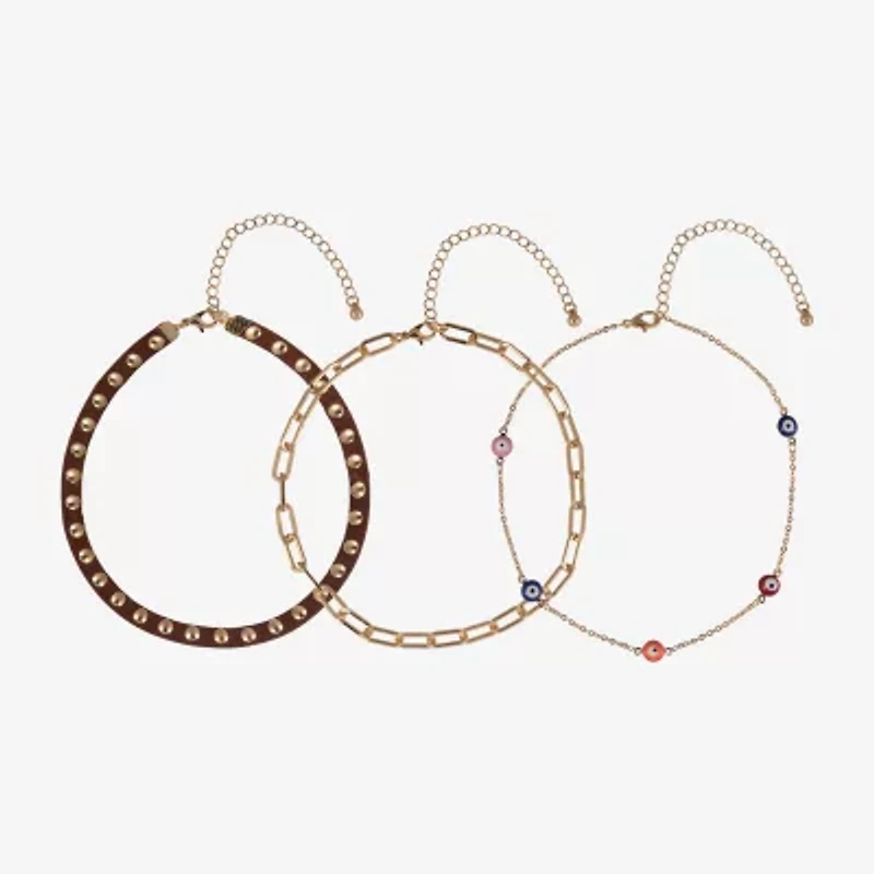 Arizona Gold Tone Womens Evil Eye 12 Inch Choker Necklace
