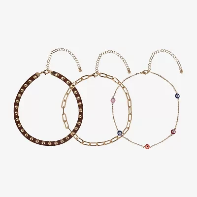 Arizona Gold Tone Womens Evil Eye 12 Inch Choker Necklace