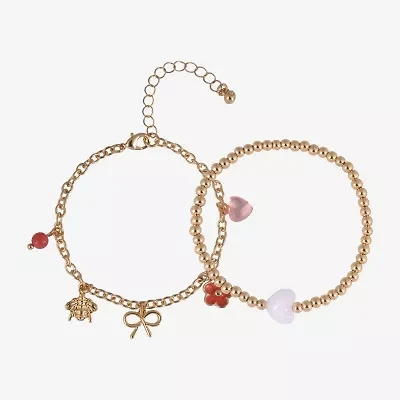 Arizona Gold Tone Bee Womens 2-pc. Bracelet Set