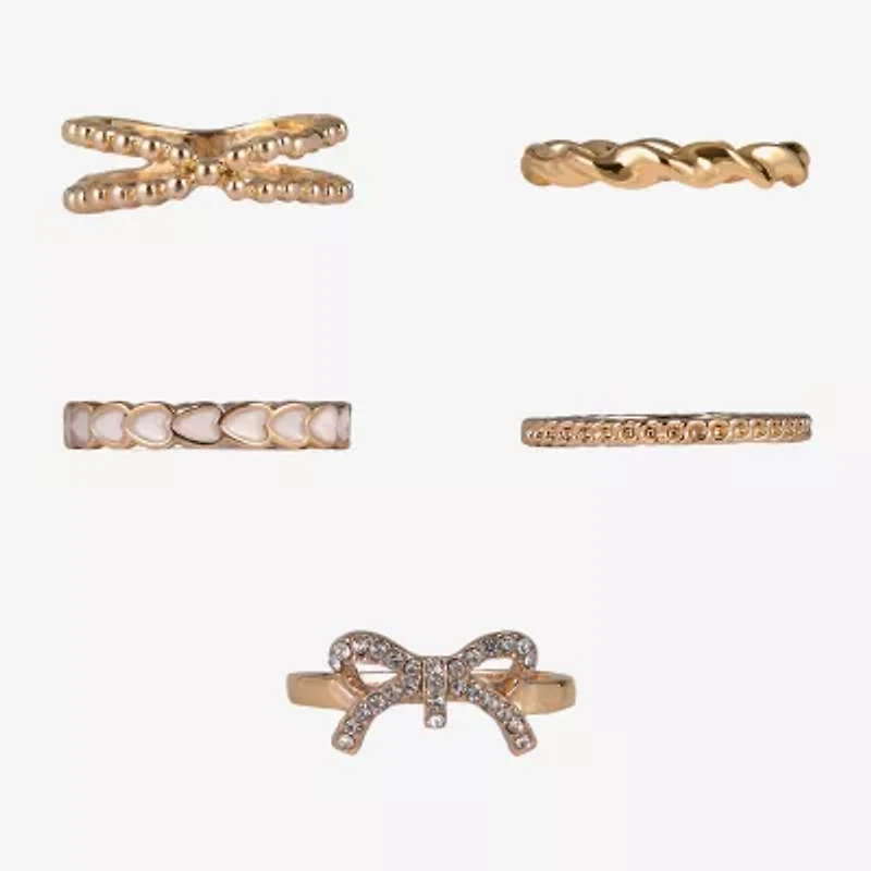 Arizona Gold Tone Womens Bow Ring Set