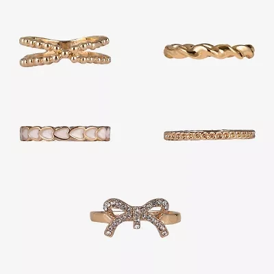 Arizona Gold Tone Womens Bow Ring Set