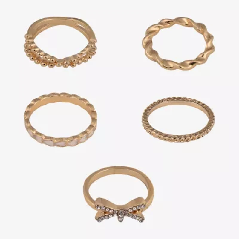Arizona Gold Tone Womens Bow Ring Set
