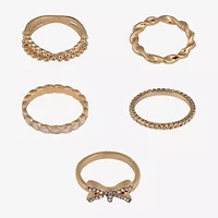 Arizona Gold Tone Womens Bow Ring Set