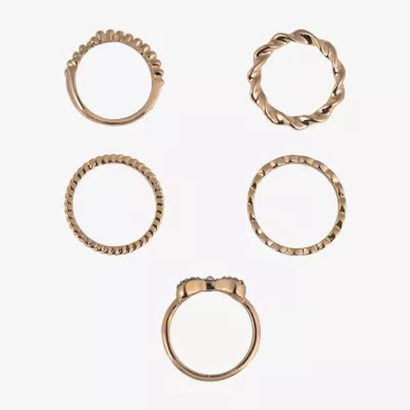 Arizona Gold Tone Womens Bow Ring Set