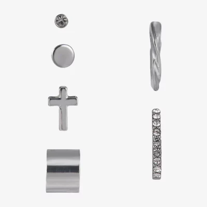 Arizona Silver Tone Womens 18.8mm Cross Single Earring