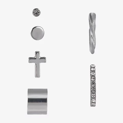 Arizona Silver Tone Womens 18.8mm Cross Single Earring