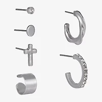 Arizona Silver Tone Womens 18.8mm Cross Single Earring