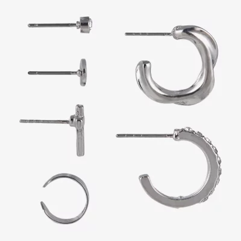 Arizona Silver Tone Womens 18.8mm Cross Single Earring