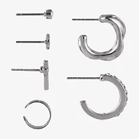 Arizona Silver Tone Womens 18.8mm Cross Single Earring