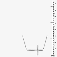 Yes, Please! (G, Si1-Si2) Womens 1/4 CT. T.W. Lab Grown White Diamond Sterling Silver Cross 18 Inch Pendant Necklace