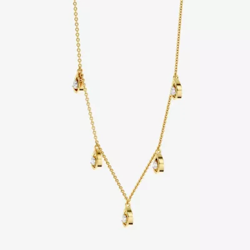 Yes, Please! (G / Si1-Si2) Womens 1/4 CT. T.W. Lab Grown White Diamond Sterling Silver 18 Inch Pendant Necklace