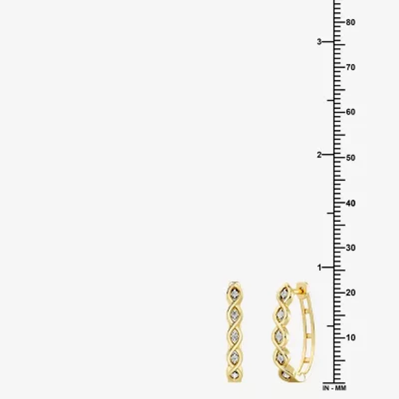 Yes, Please! (G, I2) Womens 1/10 CT. T.W. Lab Grown White Diamond 14K Gold Over Silver 21.4mm Hoop Earrings