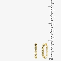 Yes, Please! (G, I2) Womens 1/10 CT. T.W. Lab Grown White Diamond 14K Gold Over Silver 21.4mm Hoop Earrings