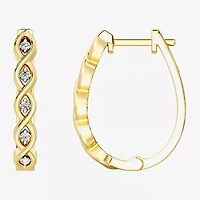 Yes, Please! (G, I2) Womens 1/10 CT. T.W. Lab Grown White Diamond 14K Gold Over Silver 21.4mm Hoop Earrings
