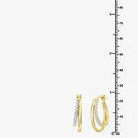 Yes, Please! Womens 1/4 CT. T.W. Lab Grown White Diamond Sterling Silver 20.6mm Hoop Earrings