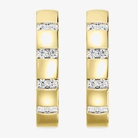 Yes Please! (Si1-Si2, G) Womens 1/4 CT. T.W. Lab Grown White Diamond 14K Gold Over Silver 20.2mm Hoop Earrings