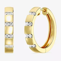 Yes Please! (Si1-Si2, G) Womens 1/4 CT. T.W. Lab Grown White Diamond 14K Gold Over Silver 20.2mm Hoop Earrings
