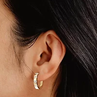 Yes Please! (Si1-Si2, G) Womens 1/4 CT. T.W. Lab Grown White Diamond 14K Gold Over Silver 20.2mm Hoop Earrings