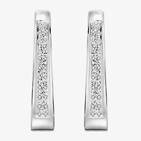 Yes, Please! (G, Si1-Si2) Womens 1/4 CT. T.W. Lab Grown White Diamond Sterling Silver 19.6mm Hoop Earrings