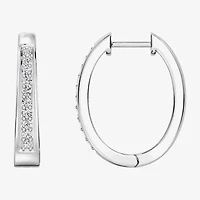 Yes, Please! (G, Si1-Si2) Womens 1/4 CT. T.W. Lab Grown White Diamond Sterling Silver 19.6mm Hoop Earrings