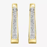 Yes, Please! (G, Si1-Si2) Womens 1/4 CT. T.W. Lab Grown White Diamond Sterling Silver 19.6mm Hoop Earrings