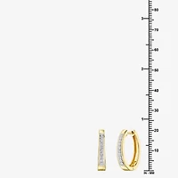 Yes, Please! (G, Si1-Si2) Womens 1/4 CT. T.W. Lab Grown White Diamond Sterling Silver 19.6mm Hoop Earrings