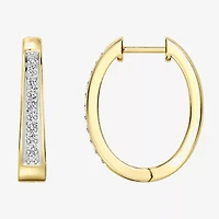 Yes, Please! (G, Si1-Si2) Womens 1/4 CT. T.W. Lab Grown White Diamond Sterling Silver 19.6mm Hoop Earrings