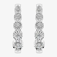 Yes, Please! (G/Si1-Si2) Womens 1 1/4 CT. T.W. Lab Grown White Diamond Sterling Silver 19.9mm Hoop Earrings