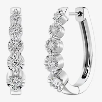 Yes, Please! (G/Si1-Si2) Womens 1 1/4 CT. T.W. Lab Grown White Diamond Sterling Silver 19.9mm Hoop Earrings
