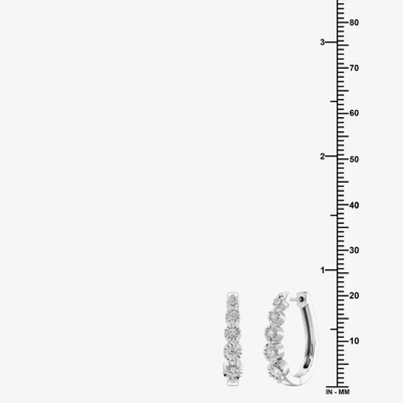 Yes, Please! (G/Si1-Si2) Womens 1 1/4 CT. T.W. Lab Grown White Diamond Sterling Silver 19.9mm Hoop Earrings