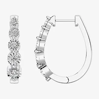 Yes, Please! (G/Si1-Si2) Womens 1 1/4 CT. T.W. Lab Grown White Diamond Sterling Silver 19.9mm Hoop Earrings