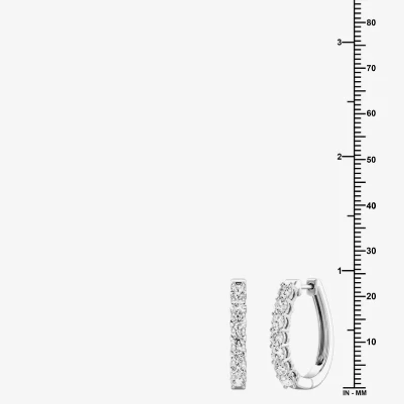 (F, Si1-Si2) Womens 2 CT. T.W. Lab Grown White Diamond Sterling Silver 23.4mm Hoop Earrings