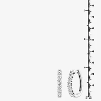(F, Si1-Si2) Womens 2 CT. T.W. Lab Grown White Diamond Sterling Silver 23.4mm Hoop Earrings