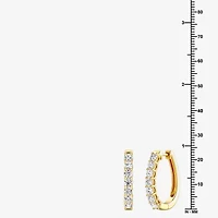(F, Si1-Si2) Womens 2 CT. T.W. Lab Grown White Diamond 14K Gold Over Silver 23.4mm Hoop Earrings