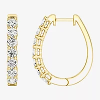 (F, Si1-Si2) Womens 2 CT. T.W. Lab Grown White Diamond 14K Gold Over Silver 23.4mm Hoop Earrings
