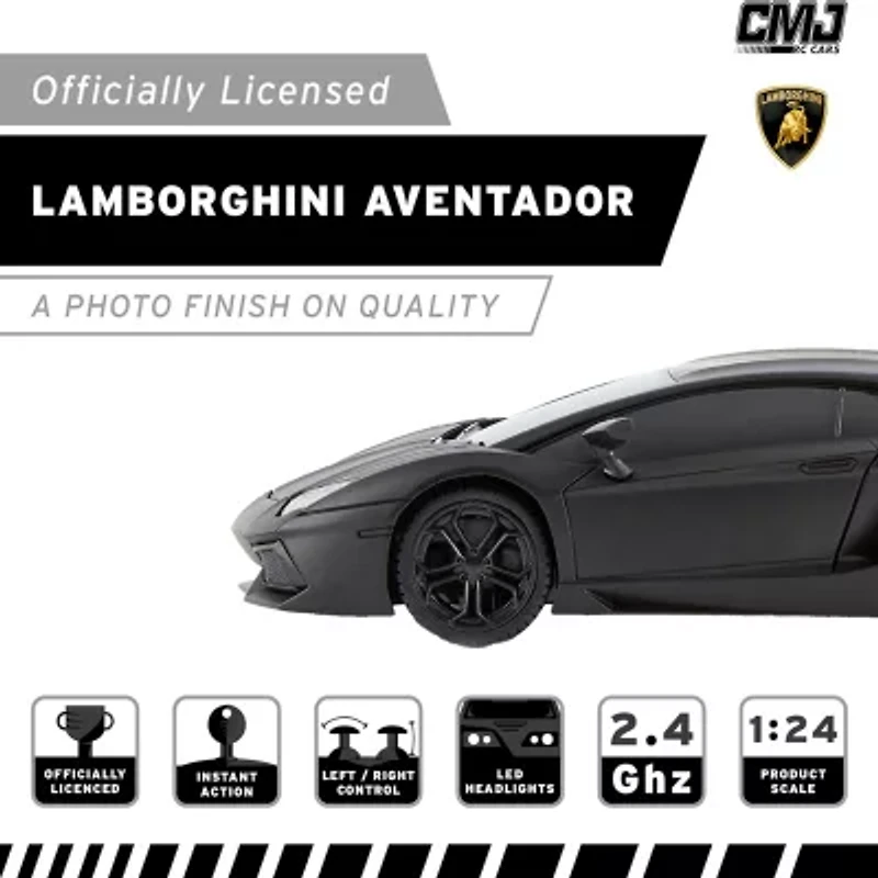 CMJ RC CARS Lamborghini Lp700-4 Black Licensed 1:24 Scale 2-pc. Car