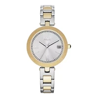 Relic® Womens Two-Tone Skinny Champagne Dial Watch ZR34240