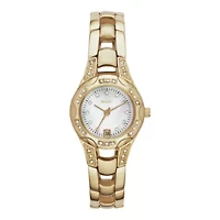 Relic® Charlotte Womens Gold-Tone Crystal-Accent Watch ZR12054