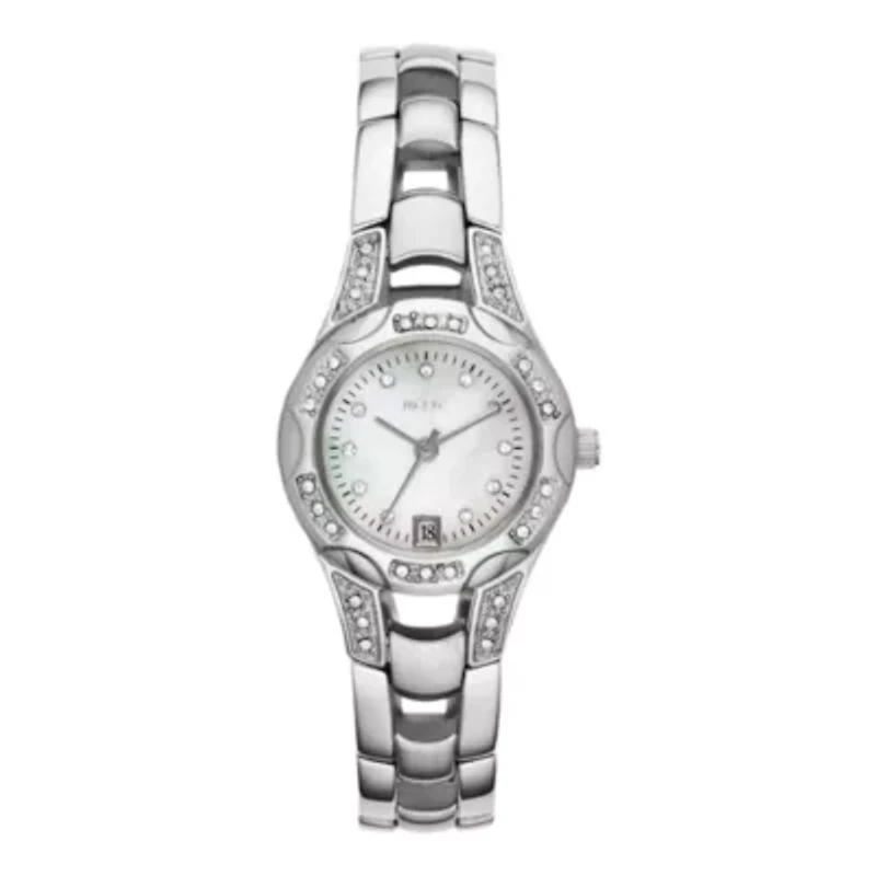 Relic® Charlotte Womens Silver-Tone Crystal-Accent Watch ZR12055