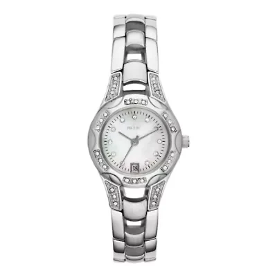 Relic® Charlotte Womens Silver-Tone Crystal-Accent Watch ZR12055