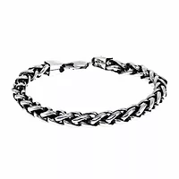 Mens Stainless Steel Inch Solid Wheat Chain Bracelet