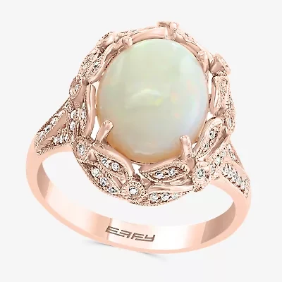 LIMITED QUANTITIES! Effy Final Call  ¼ CT. T.W. Diamond & Genuine Opal Ring In 14K Rose Gold