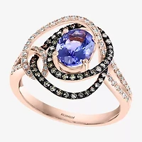 LIMITED QUANTITIES! Effy Final Call Womens Genuine Blue Tanzanite 14K Rose Gold Cocktail Ring
