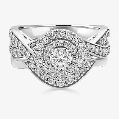 Signature By Modern Bride Womens 1 1/2 CT. T.W. Natural White Diamond 14K Gold Bridal Set